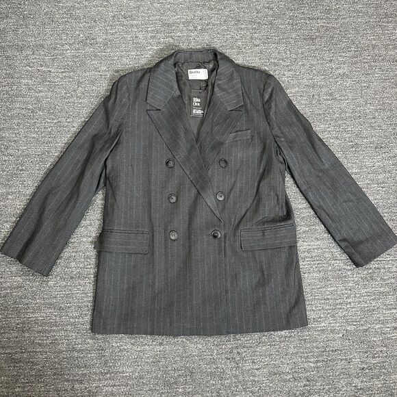 Women's Gray Double-Breasted Blazer - Picture 1 of 11